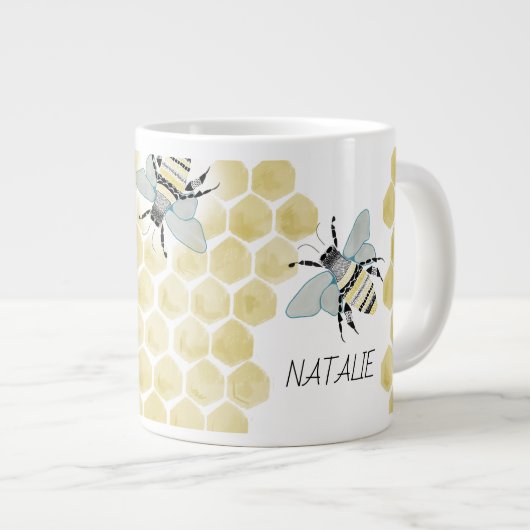 Jumbo Zen Doodle Bee Mug (Devant droit)