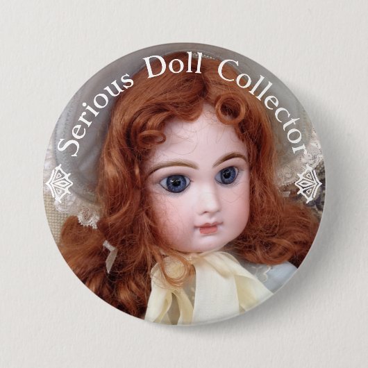 Jumeau Antiek Doll Collector 3" Button Pin (Voorkant)