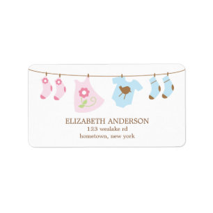 Jumeaux Baby shower Étiquettes