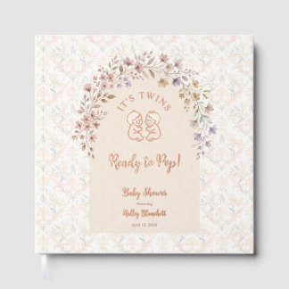 Jumeaux Capricieux Livre d'Or de Baby Shower Rose
