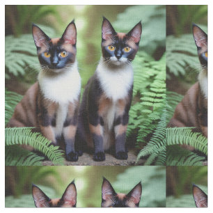Jumeaux de chat siamois au chocolat, tissu