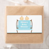 Jumeaux en bleu Étiquette de bouteille d'eau de li (En situation)