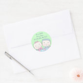 Jumeaux en Lit, Fille et Bébé Sticker (Enveloppe)