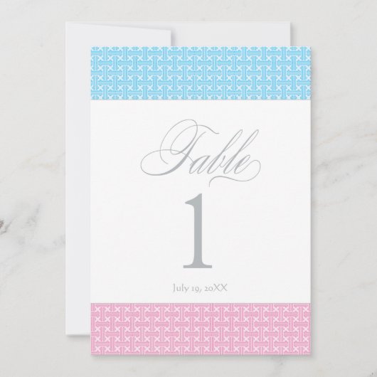 Jumeaux et filles| Carte de numéro de table (Devant)