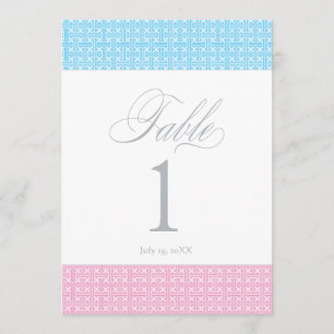 Jumeaux et filles Carte de numéro de table