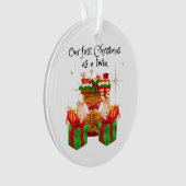 Jumeaux premier Noël rond ornement (devant)