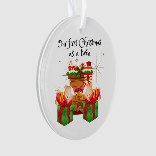 Jumeaux premier Noël rond ornement (devant)