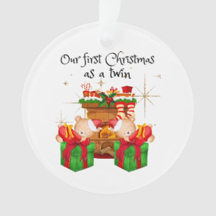 Jumeaux premier Noël rond ornement
