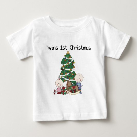 Jumeaux Premiers T-shirts et cadeaux de Noël (Devant)