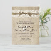 Jumelle d'élégance Vintage sur dentelle Faire-part (Debout devant)