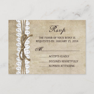 Jumelle Elegance vintage sur la carte RSVP de mari