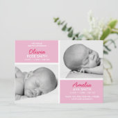 Jumelle le faire-part de naissance/carte de (Debout devant)