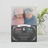 Jumelle le faire-part de naissance/carte de (Debout devant)