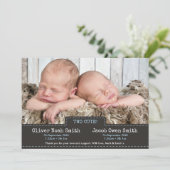 Jumelle le faire-part de naissance/carte de (Debout devant)