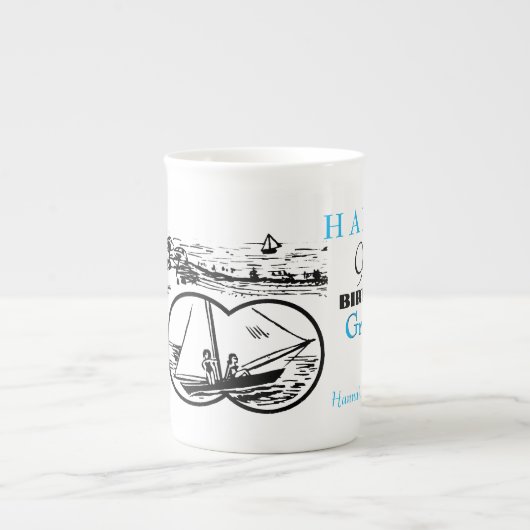 Jumelles Bateau à voile 90e Anniversaire Mug perso (Devant)