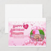 Jump and Play Birthday Invitation Photo Card (Devant / Derrière)