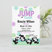 Jump and Tumble Panda's Verjaardagsfeestje Kaart (Staand voorkant)