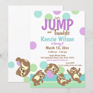 Jump and Tumble Sloths verjaardagsfeestje Kaart