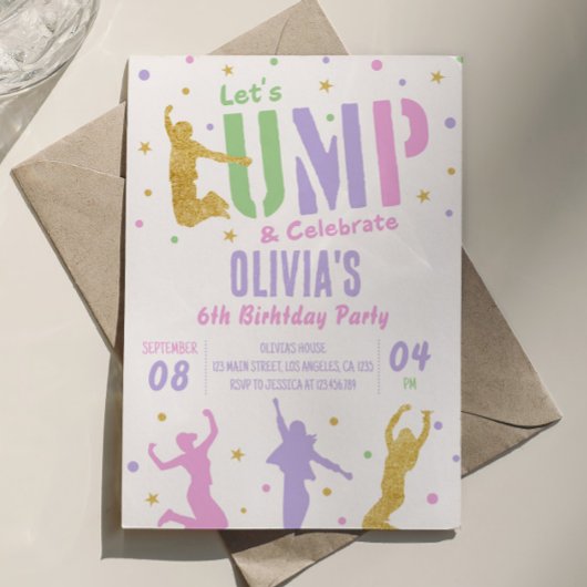 Jump Anniversaire Invitation de fête Trampoline Pa