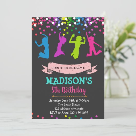 Jump anniversaire thème invitation (Debout devant)