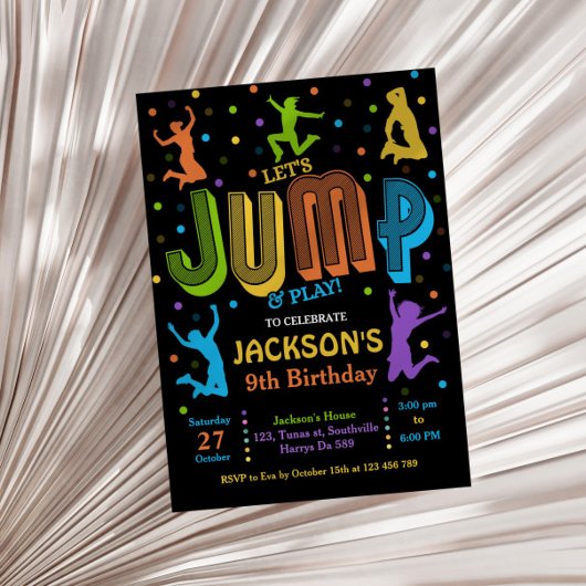 Jump Anniversaire Trampoline Party Invitation