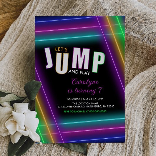 Jump Anniversaire Trampoline Party Invitation
