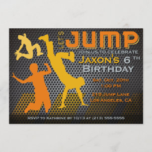 Jump Birthday Invitation - Bounce House Trampoline Kaart