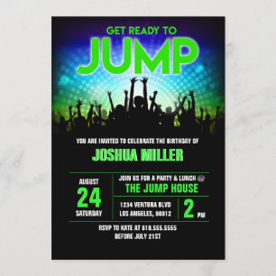 Jump Birthday Invitation Kaart