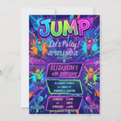 Jump Birthday Party Tie Dye Neon Glow Jump Party Kaart (Voorkant)