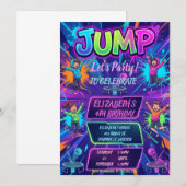Jump Birthday Party Tie Dye Neon Glow Jump Party Kaart (Voorkant / Achterkant)