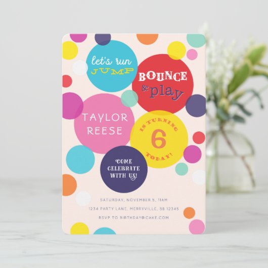 Jump Bounce House Birthday Uitnodiging (Staand voorkant)
