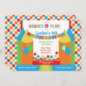 Jump Bounce House Trampoline Invitation d'annivers (Devant / Derrière)