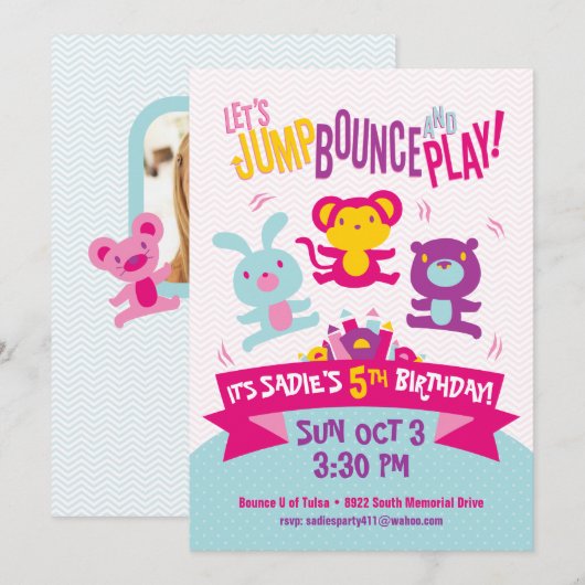 Jump Bounce Play Opblaasbare Verjaardag Kaart (Voorkant / Achterkant)