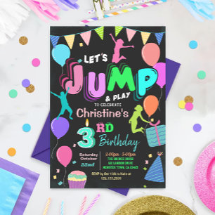 Jump Bounce Trampoline Park Invitation d'anniversa