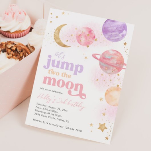 Jump DEUX Lune Invitation Anniversaire