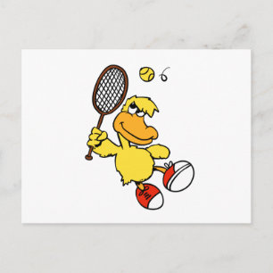 Jump Duck tennis Achtergrondkleur kiezen Briefkaart