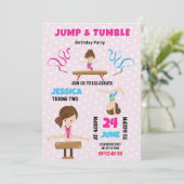 Jump et Tumble Gymnastique Anniversaire Invitation (Debout devant)