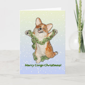 Jump For Joy beroemd gemaakt door Merry Corgi Chri Feestdagen Kaart