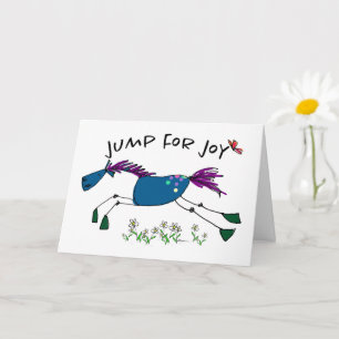 Jump for Joy (Blue) Nouvelle carte de voeux pour b