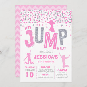Jump Invitation à l'anniversaire Trampoline Party