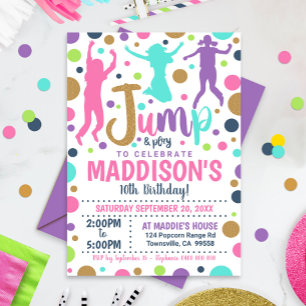 Jump Invitation Anniversaire Fille Jump Trampoline