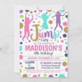 Jump Invitation Anniversaire Fille Jump Trampoline (Devant)