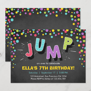 Jump Invitation Bounce House Bounce Verjaardag Kaart