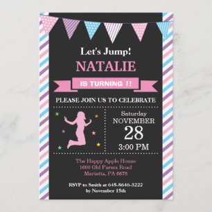 Jump Invitation Trampoline Birthday Party Kaart