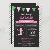 Jump Invitation Trampoline Verjaardagsfeest Kaart (Voorkant / Achterkant)