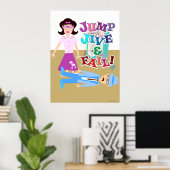 Jump Jive and Fail Swing Dance Cartoon Design Poster (Thuiskantoor)
