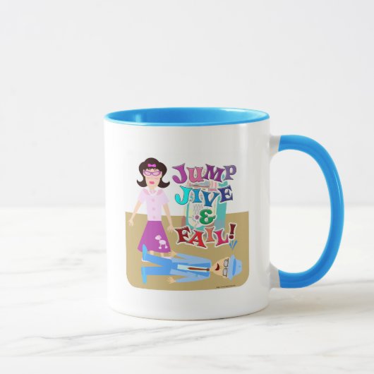 Jump Jive en Fail Swing Dance Grappige Slogan Mok (Rechts)