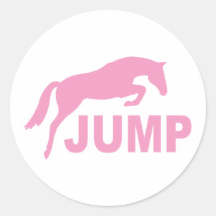 JUMP met snoeppaard (roze) Ronde Sticker