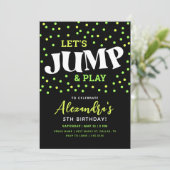Jump Neon Trampoline Invitation d'anniversaire (Debout devant)