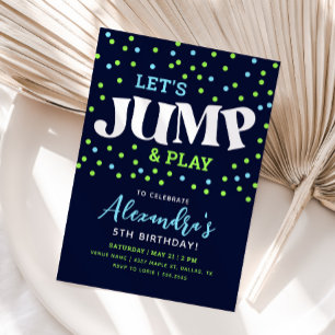 Jump Neon Trampoline Invitation d'anniversaire